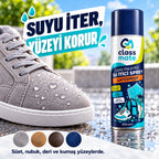 Su İtici Sprey 200 ml ve ayakkabı üzerinde temsili su damlaları